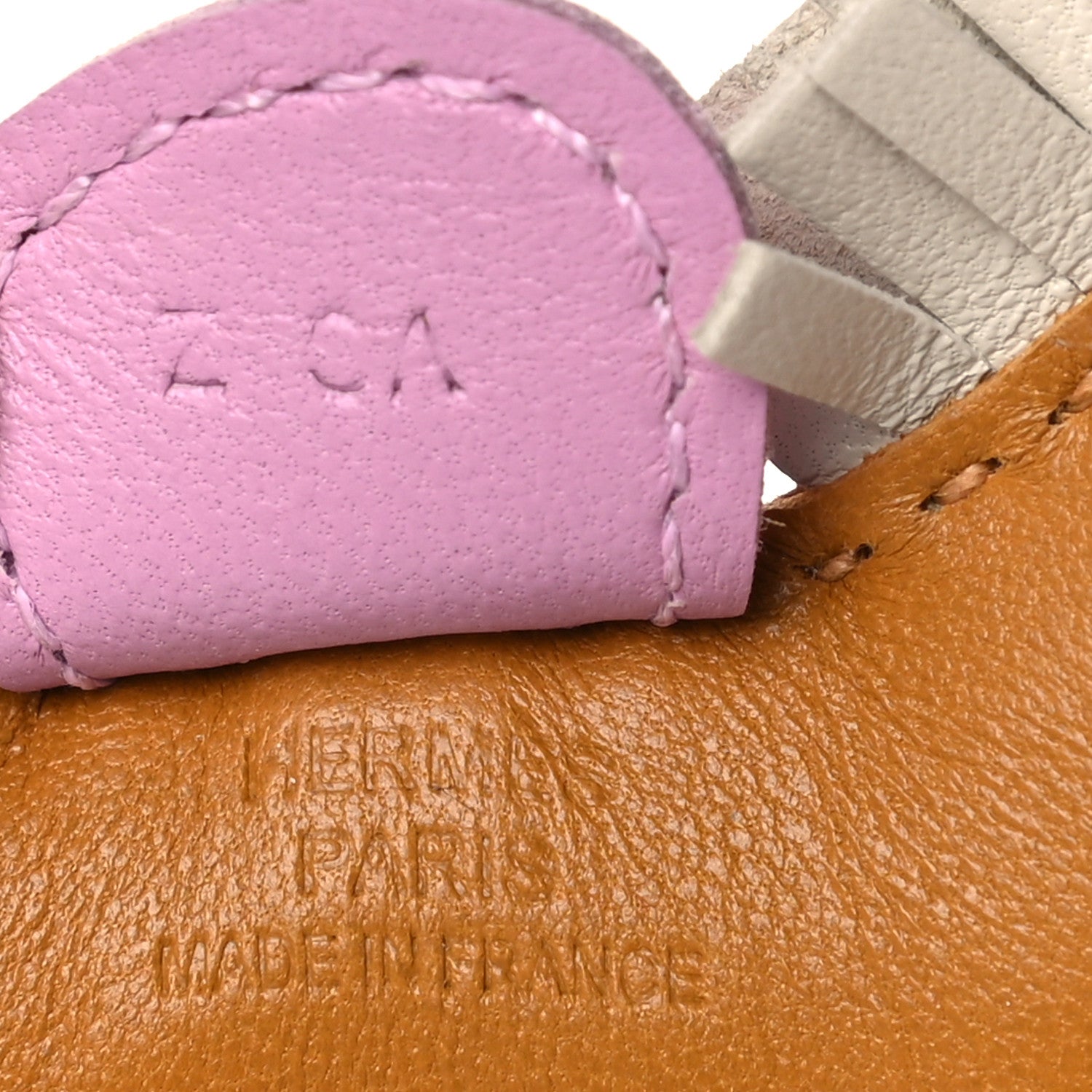 Hermes Milo Lambskin Grigri Rodeo Horse Bag Charm PM Sesame Mauve Sylvestre Craie 3 of 4