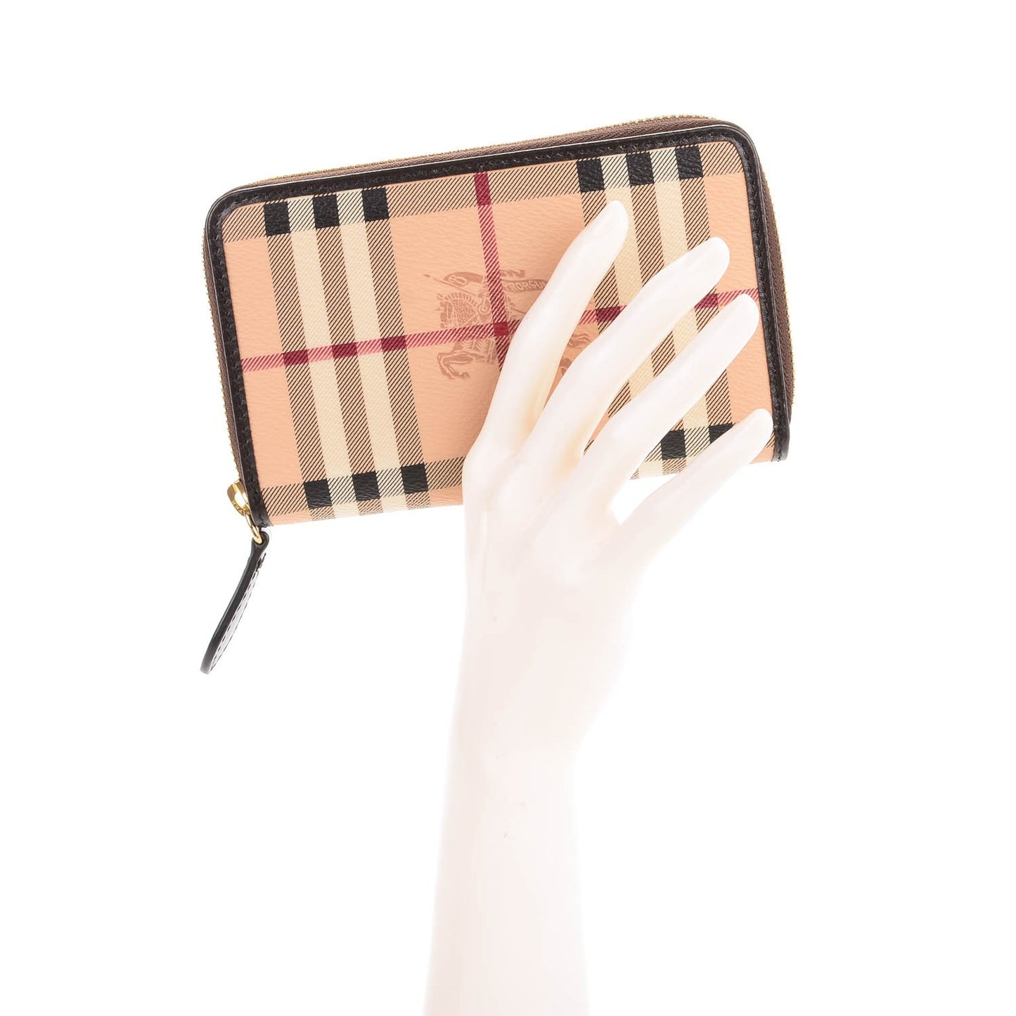 Haymarket Check Compact Zip Around Wallet Chocolate