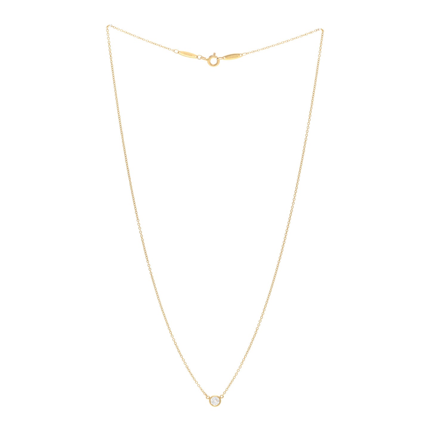 18K Yellow Gold Diamond .21ct Elsa Peretti Diamonds by the Yard Pendant Necklace