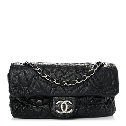 Chanel Vinyl Small Graphic Edge Flap Black 2 of 9