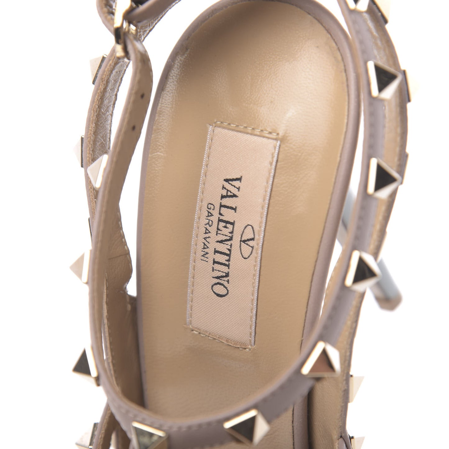 Patent Nappa Rockstud Ankle Strap 100mm Pumps 40.5 Sky Sorbet Poudre