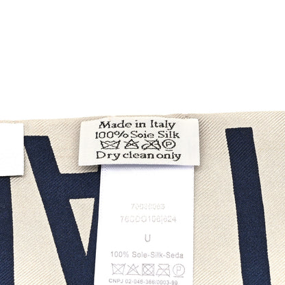 Christian Dior Silk Oblique Mitzah Scarf Blue 4 of 4