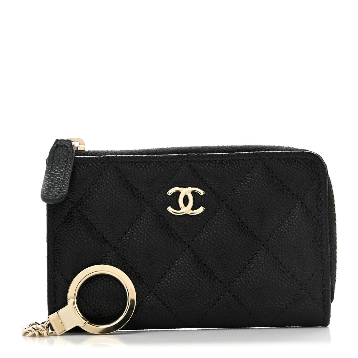 Chanel Caviar Quilted Zipped Key Holder Case Black 1 of 9
