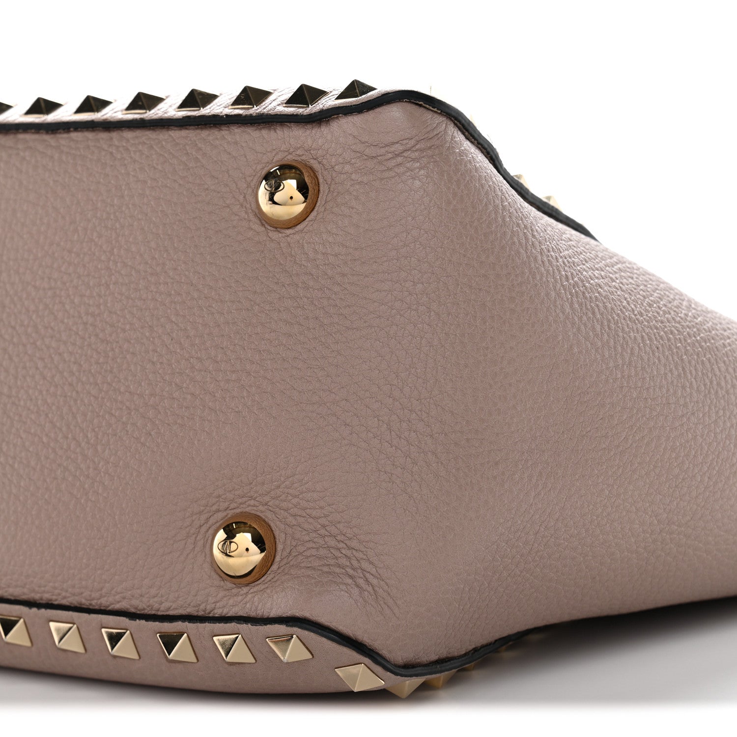 Valentino Garavani Pebbled Calfskin Small Rockstud Tote Poudre 9 of 10