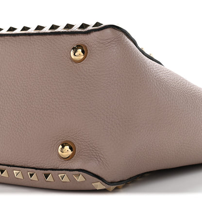 Valentino Garavani Pebbled Calfskin Small Rockstud Tote Poudre 9 of 10