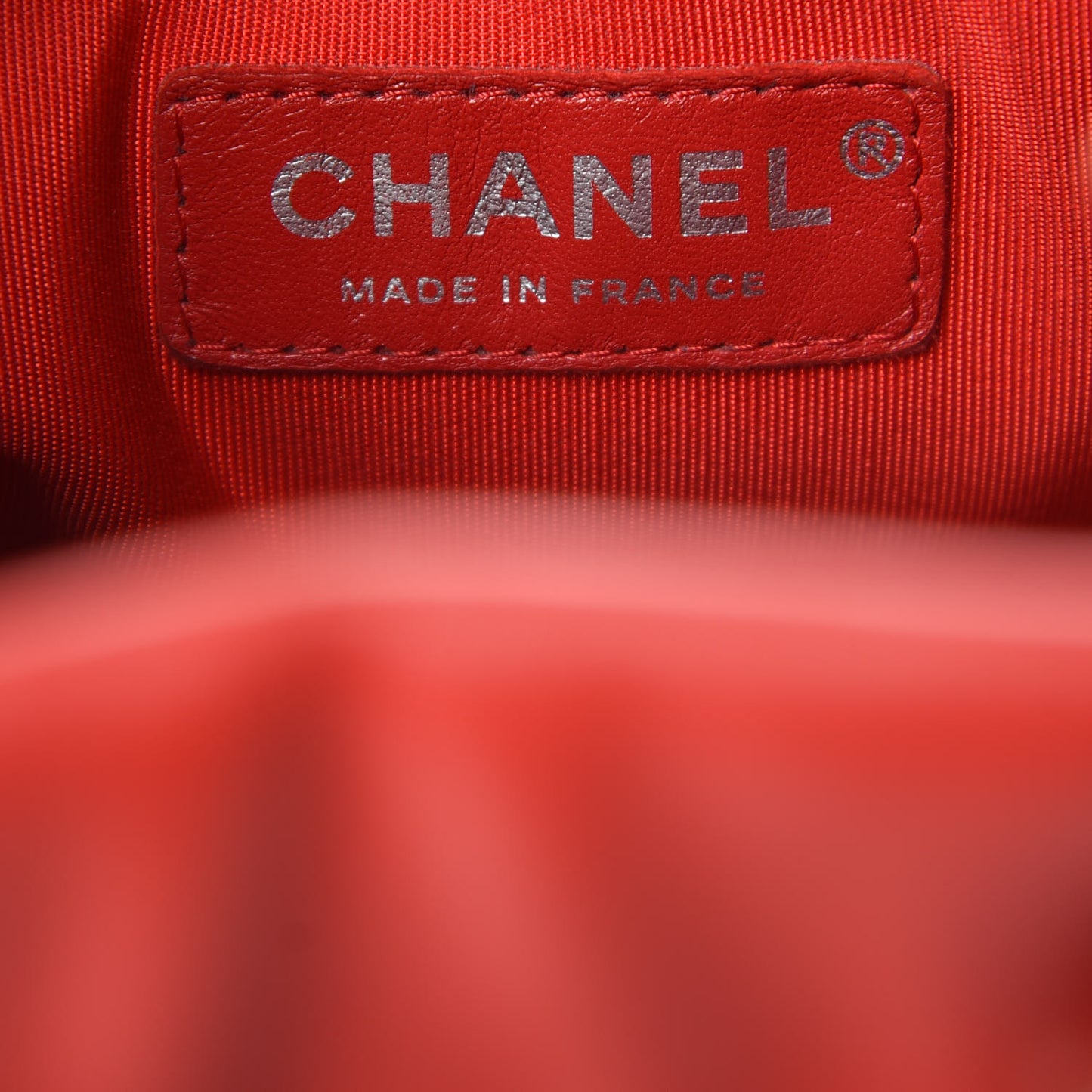 Lambskin Quilted Small CC Chain Drawstring Bucket Bag Red