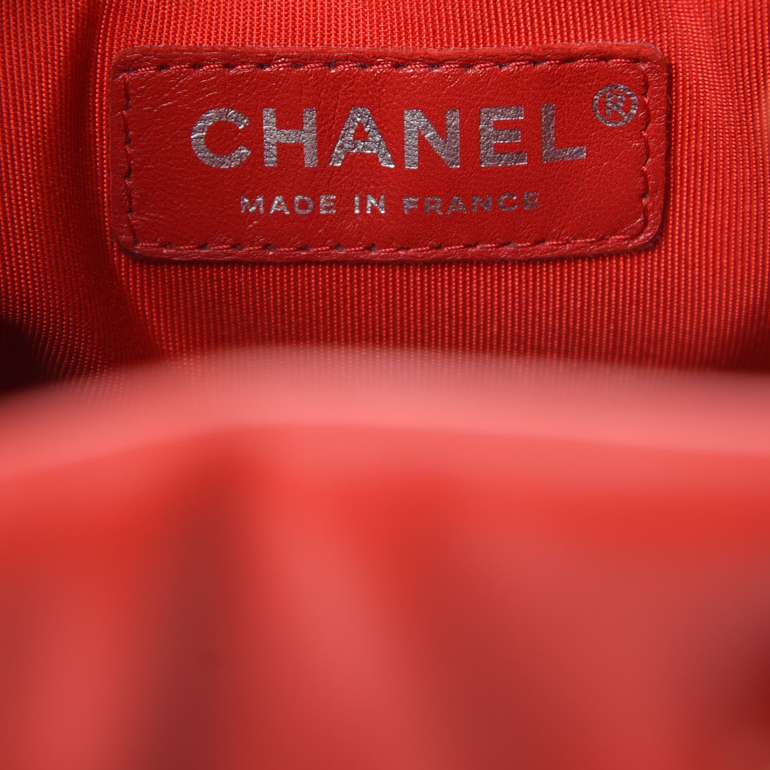 Chanel Lambskin Quilted Small CC Chain Drawstring Bucket Bag Red 9 of 10