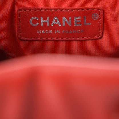 Chanel Lambskin Quilted Small CC Chain Drawstring Bucket Bag Red 9 of 10