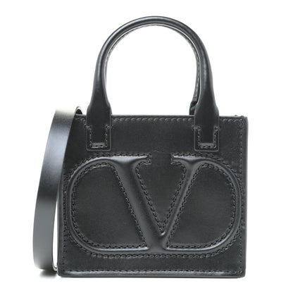 Valentino Garavani Calfskin VLogo Micro Walk Tote Black 1 of 8