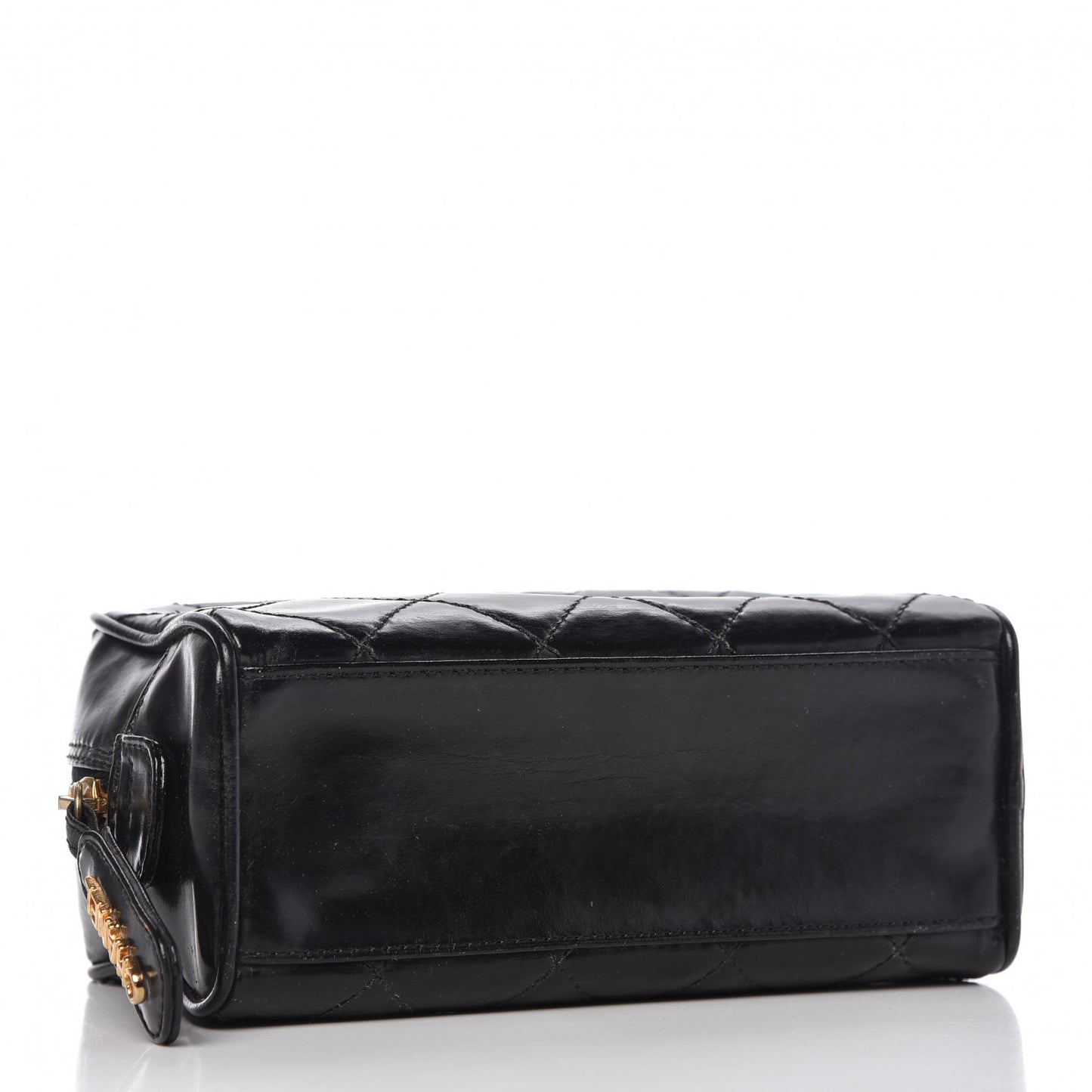 Lambskin Quilted Cosmetic Case Black