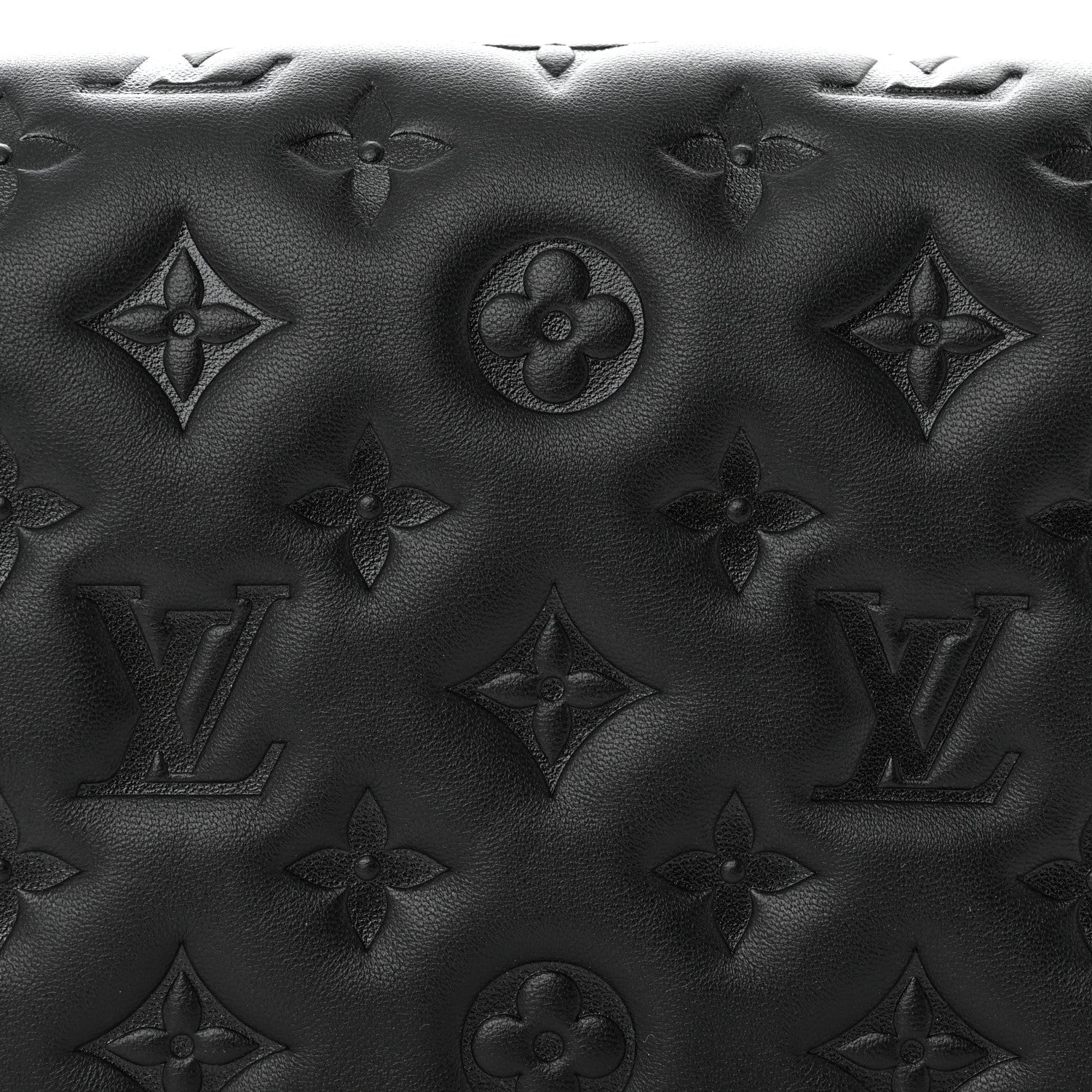Louis Vuitton Lambskin Embossed Monogram Pochette Coussin Black 7 of 10