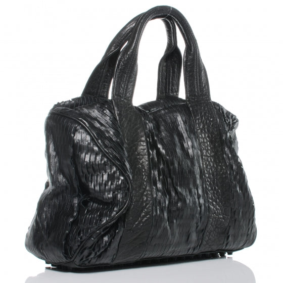 Alexander Wang Leather Laser Cut Rocco Duffel w Black Nickel Hardware Black 3 of 6