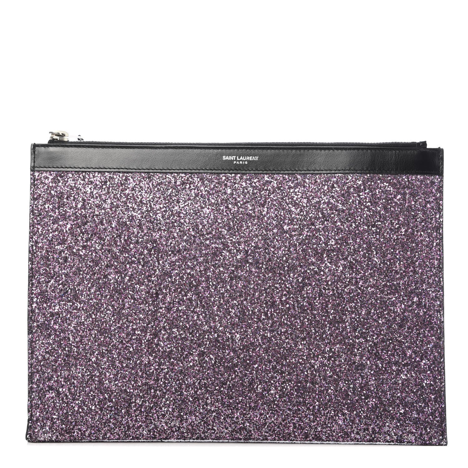Saint Laurent Calfskin Glitter Zipped Tablet Holder Purple 1 of 8