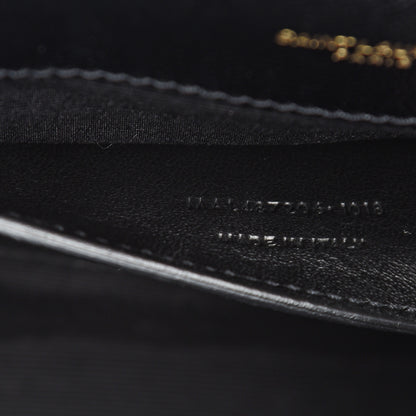 Saint Laurent Grain De Poudre Textured Mixed Matelasse Triquilt Medium Monogram Satchel Black 6 of 9