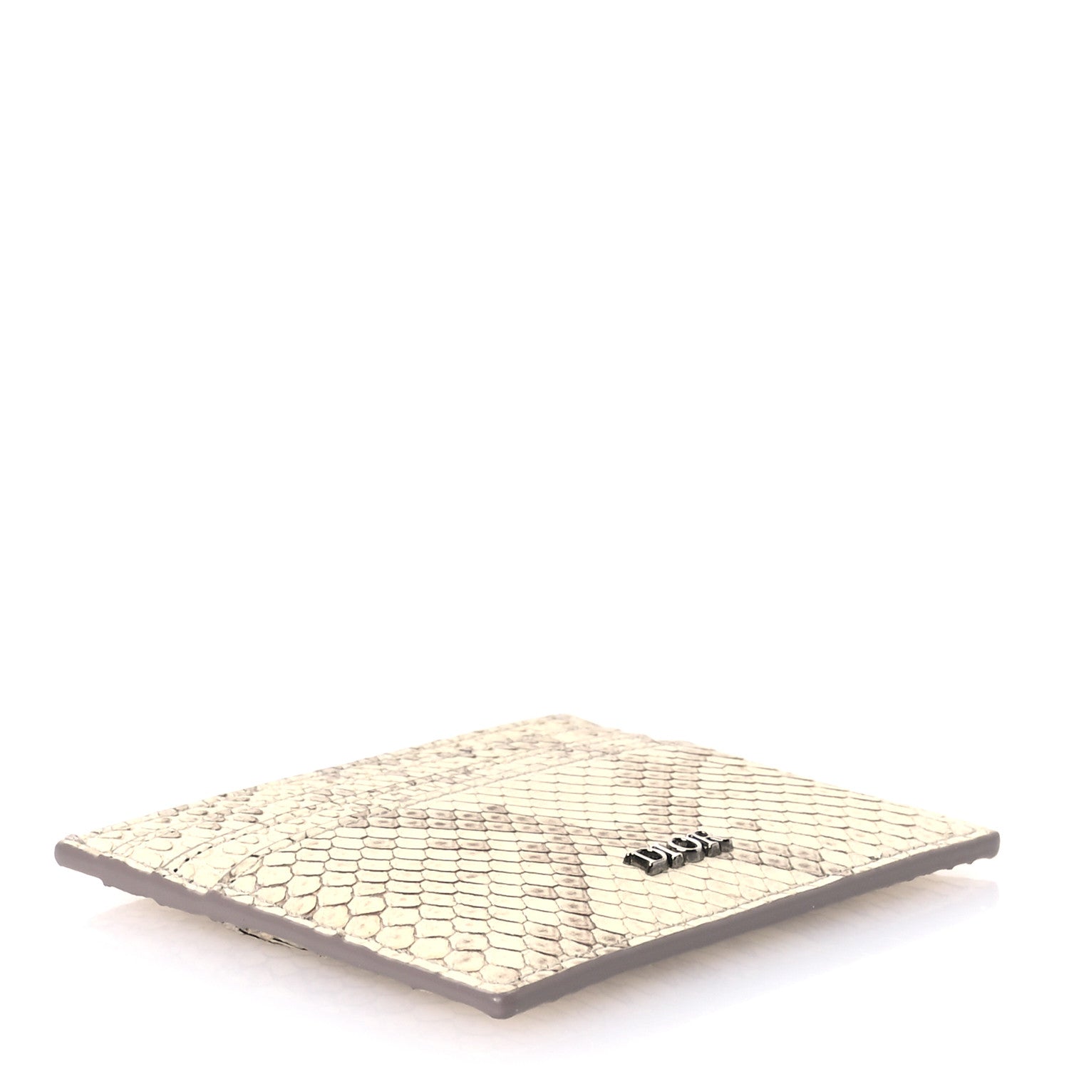 Christian Dior Snakeskin Dior Card Holder Beige Multicolor 4 of 8