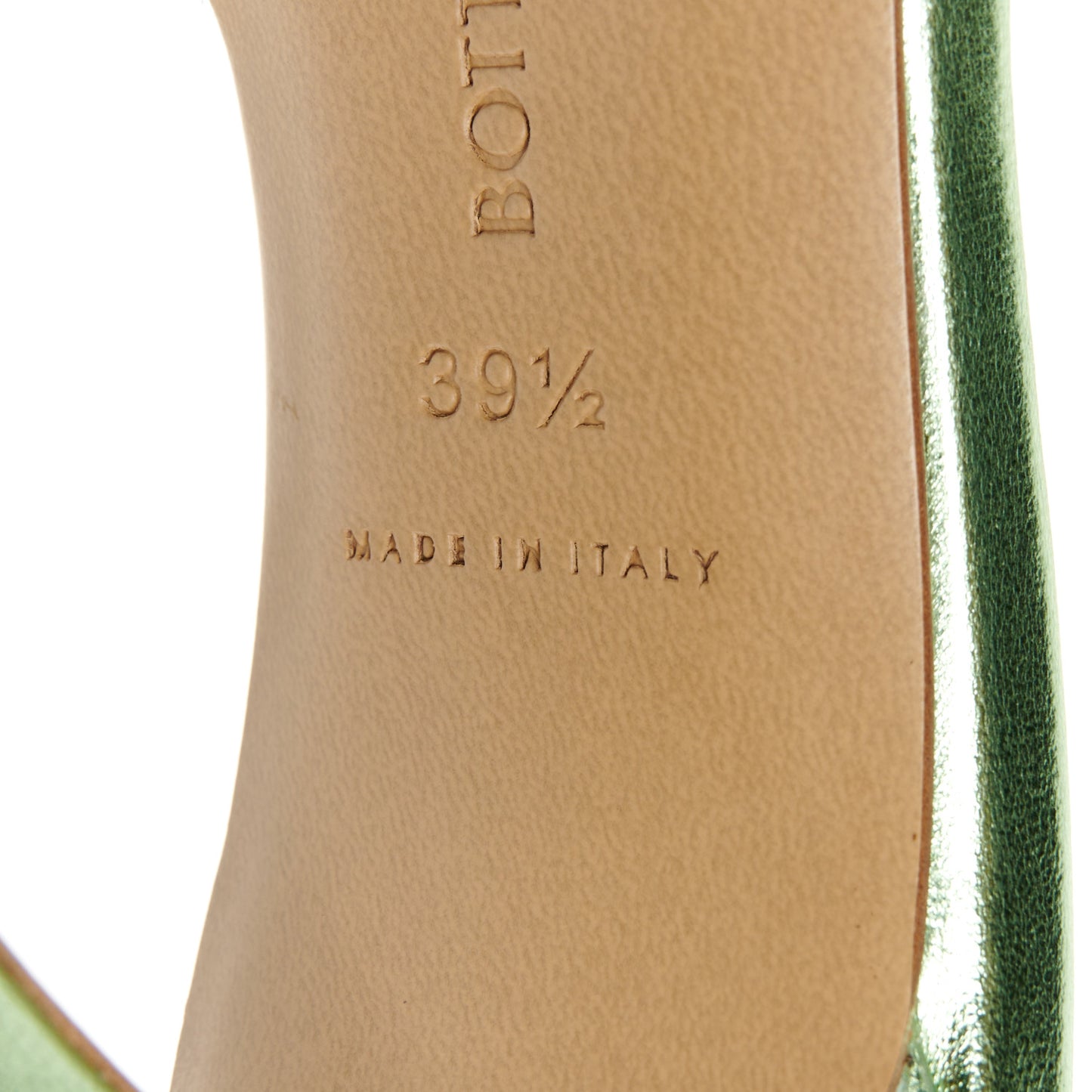 Metallic Nappa Reflection Matelasse Padded Mule Sandals 39.5 Pistachio