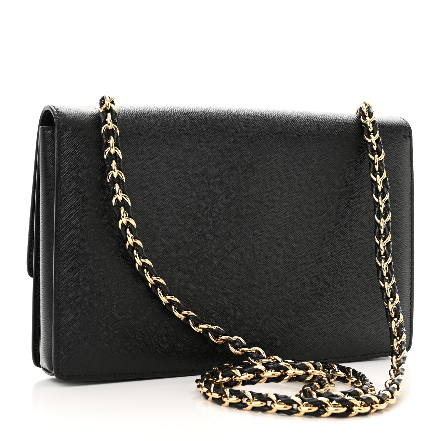 Salvatore Ferragamo Printed Calfskin Vara Bow Chain Flap Crossbody Black 3 of 14