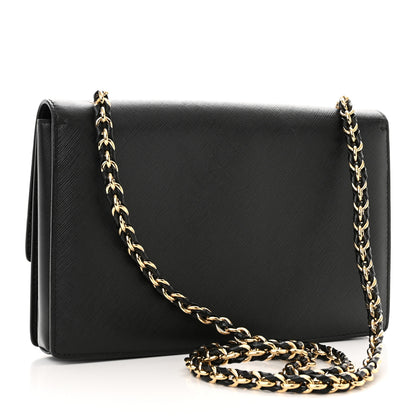 Salvatore Ferragamo Printed Calfskin Vara Bow Chain Flap Crossbody Black 3 of 14