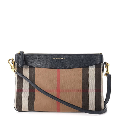 Burberry House Check Derby Peyton Crossbody Clutch Bag Navy 1 of 9