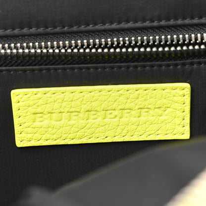 Burberry Jute Calfskin Mega Check Children's Backpack Neon Yellow 6 of 12