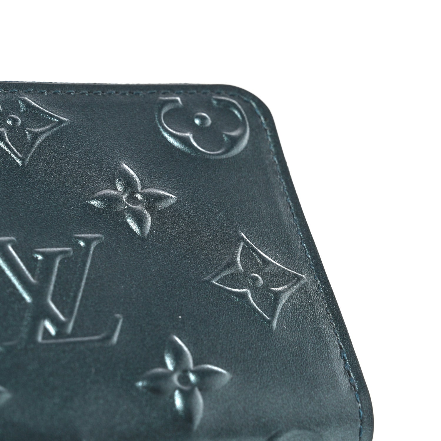 Louis Vuitton Calfskin Debossed Monogram Zippy Coin Purse Blue 7 of 8