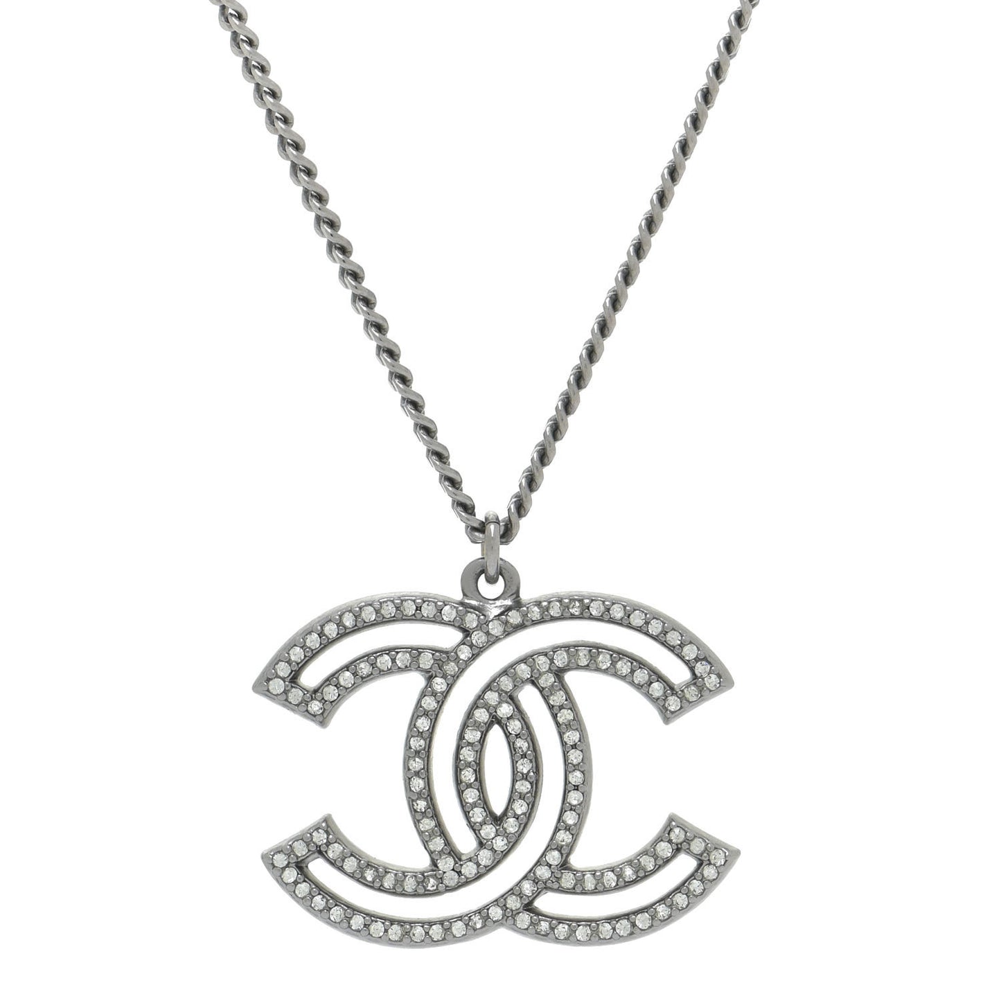 Crystal CC Necklace Ruthenium