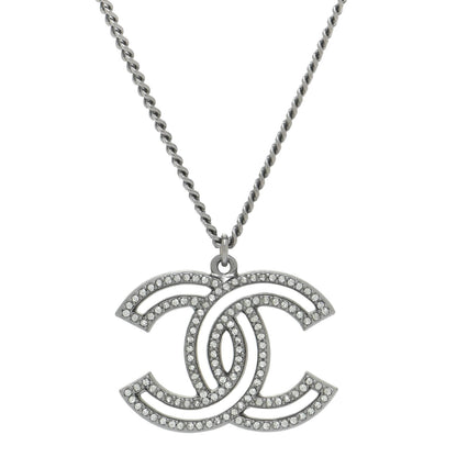 Chanel Crystal CC Necklace Ruthenium 4 of 5