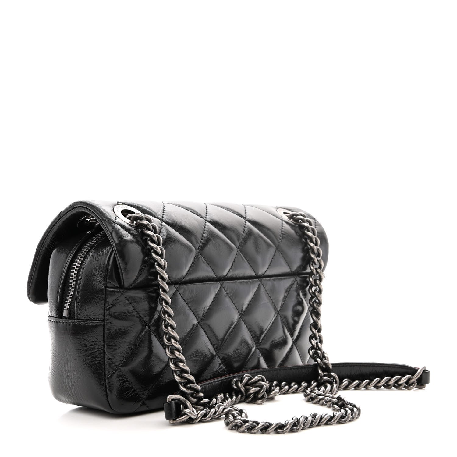Chanel Glazed Calfskin Quilted Small Duo Color Flap Black 3 of 11
