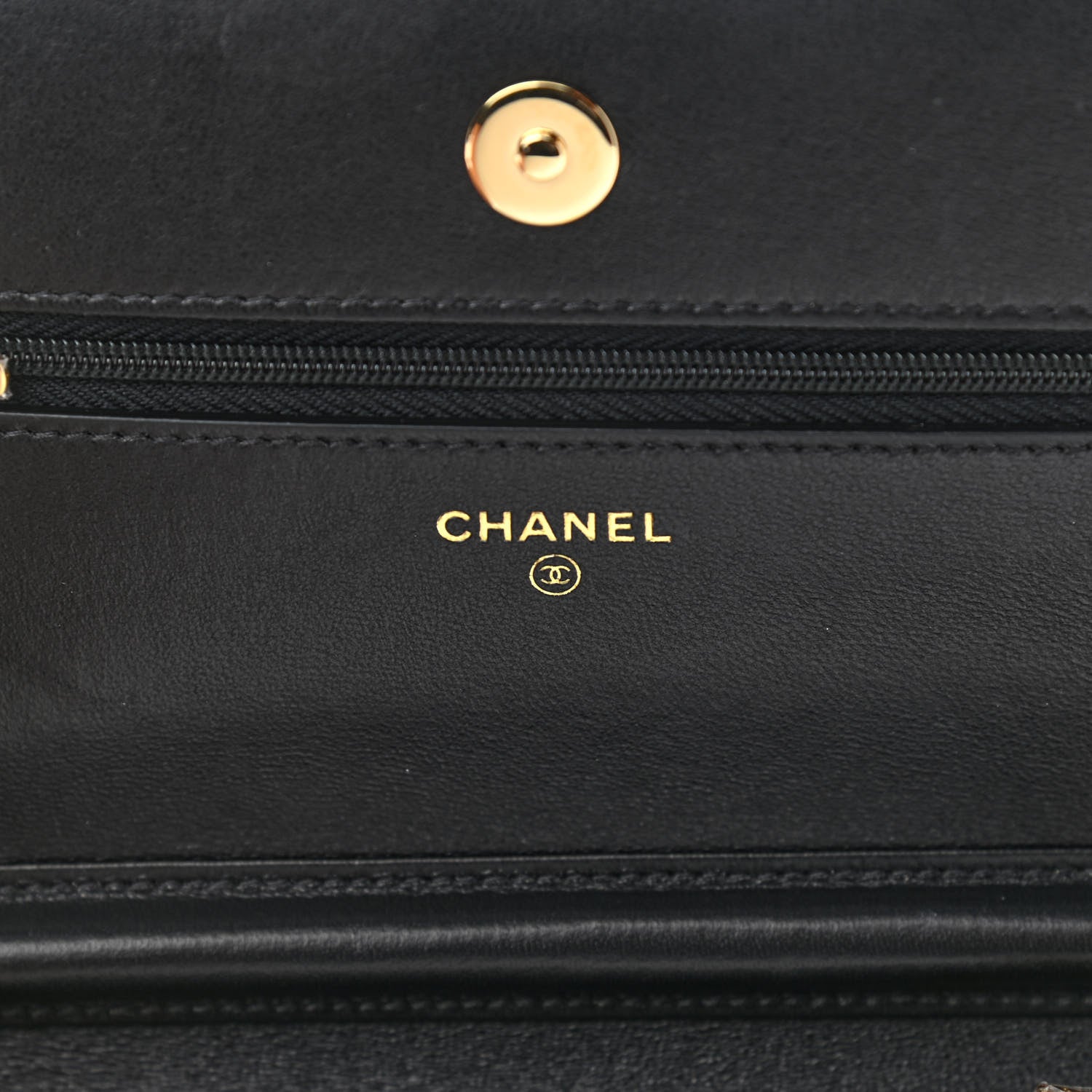Chanel Lambskin Quilted Wallet On Chain WOC Black 6 of 15