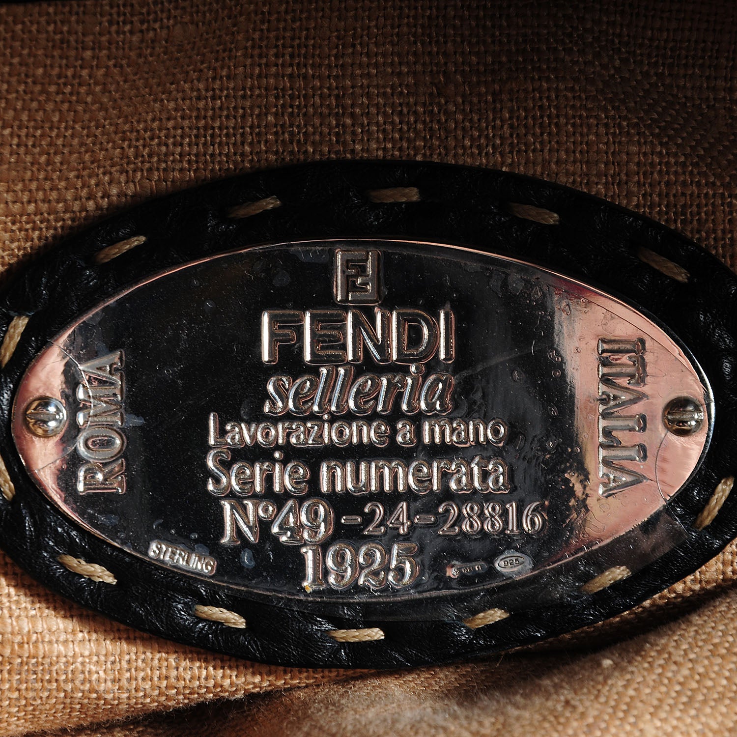 Fendi Calfskin Romano Selleria Villa Borghese Tote Black 6 of 11