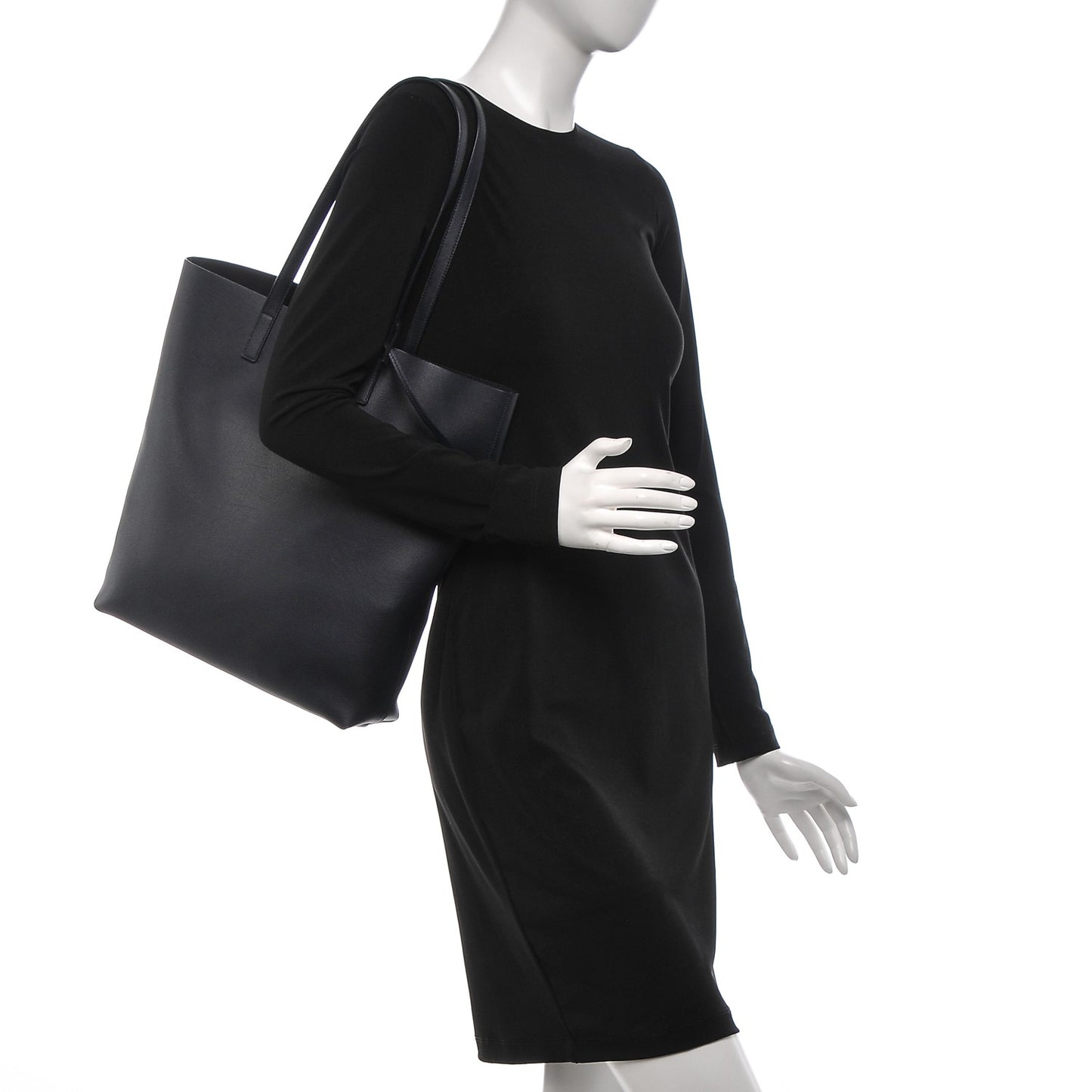Calfskin Medium Shopping Tote Navy