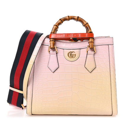 Gucci Crocodile Small Diana Tote Pink Multicolor 1 of 10
