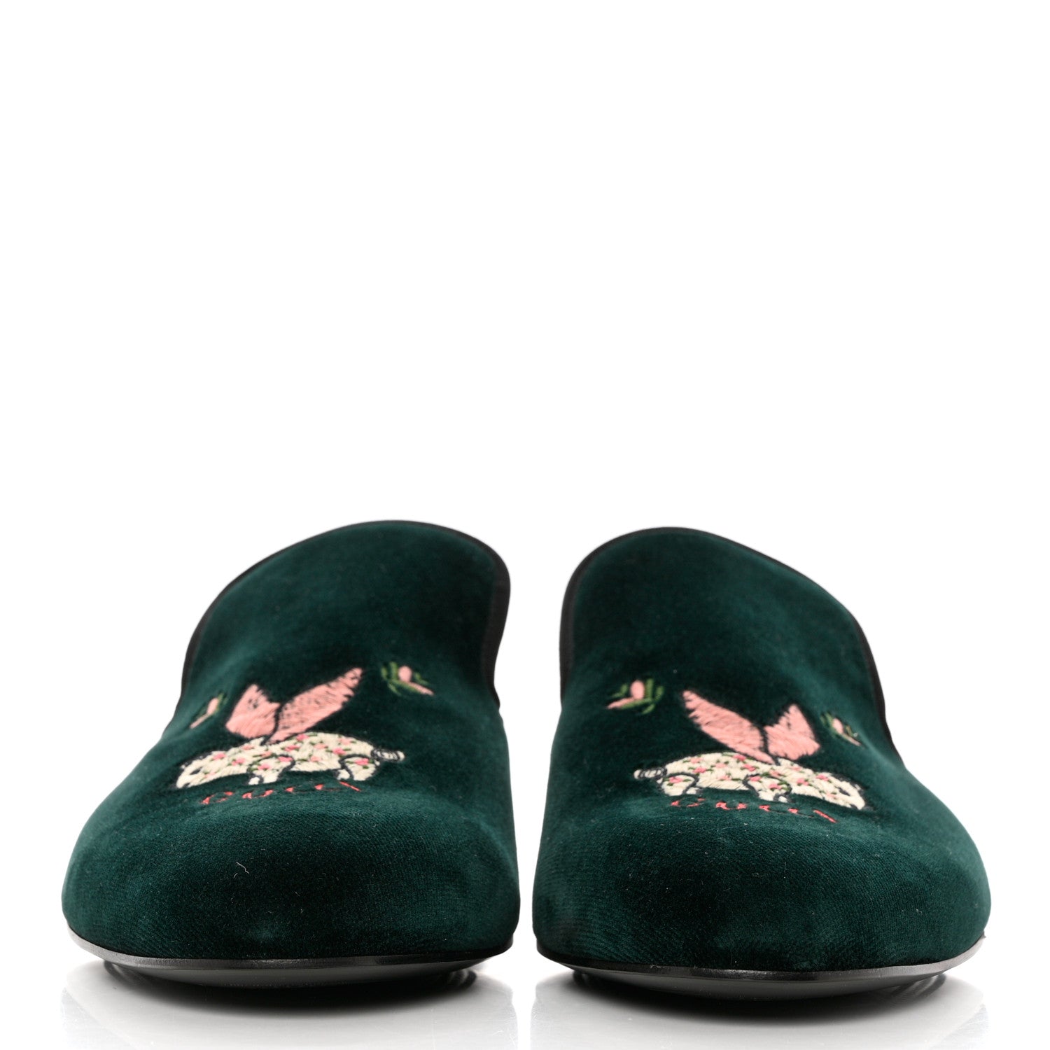 Gucci Velvet Mens Mules 8 Verde Black 2 of 8
