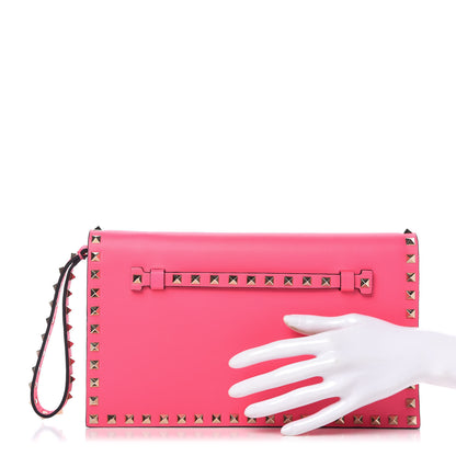 Valentino Garavani Nappa Rockstud Wristlet Clutch Fuxia Fluo 2 of 10