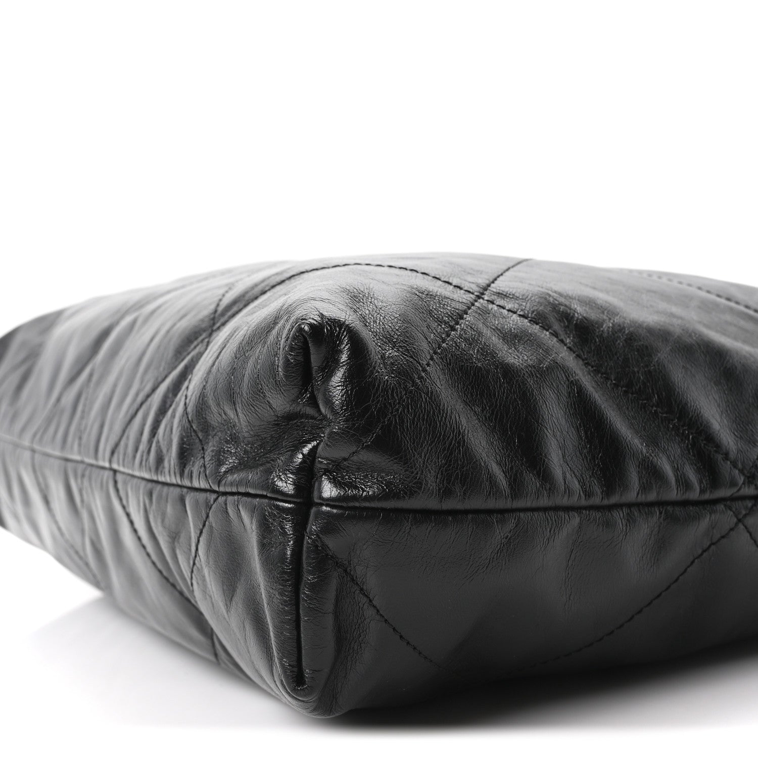Chanel Shiny Calfskin Quilted Monochrome Small Chanel 22 Black 10 of 10