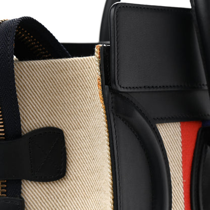 Celine Smooth Calfskin Striped Canvas Micro Luggage 11 of 14