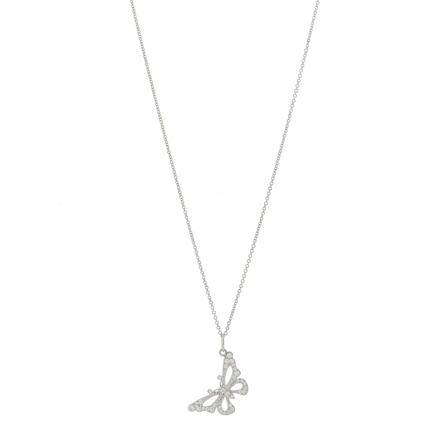 Platinum Diamond Enchant Butterfly Necklace