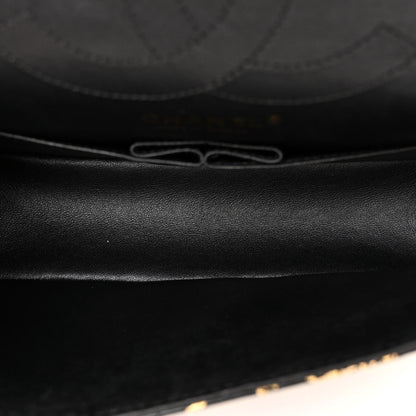 Chanel Calfskin Crocodile Embossed Graffiti 2.55 Cocodile Reissue 225 Flap Black Gold 5 of 12
