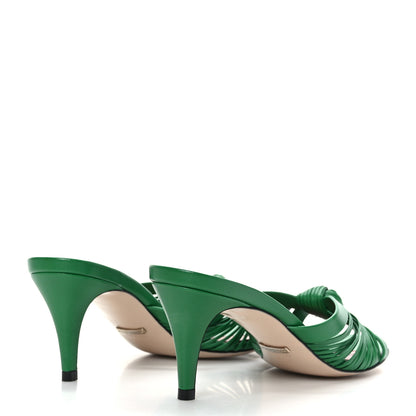 Gucci Malaga Kid Crawford Knot Mid Heel Slide Sandals 36.5 New Shamarock 4 of 7