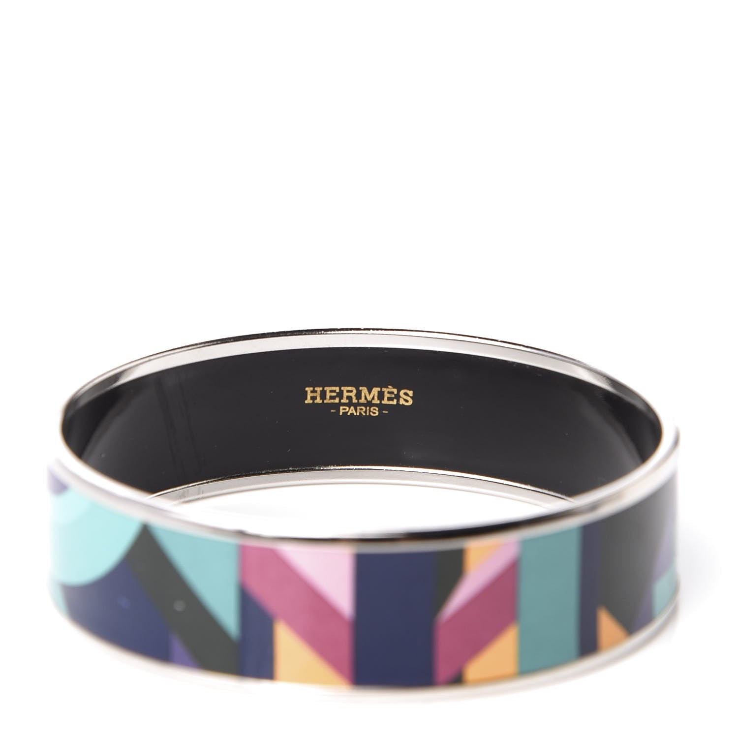 Hermes Enamel Printed Wide Perspective Cavaliere Bracelet 70 3 of 4