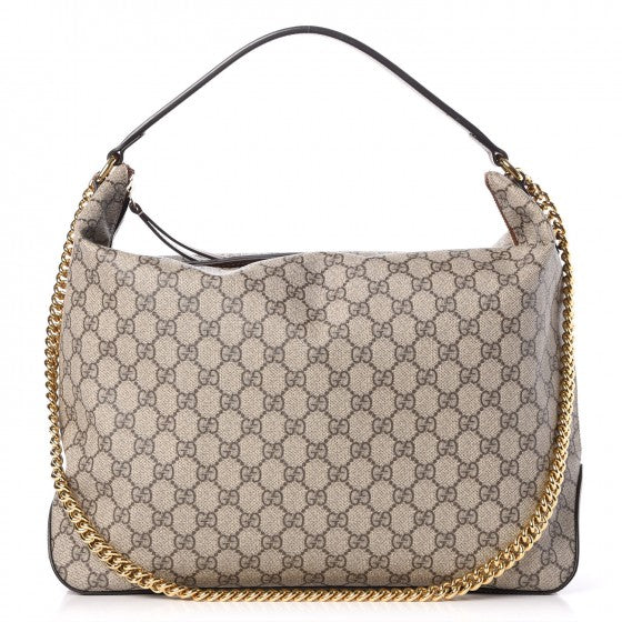 Gucci GG Supreme Monogram Large Linea A Hobo Light Brown 1 of 7