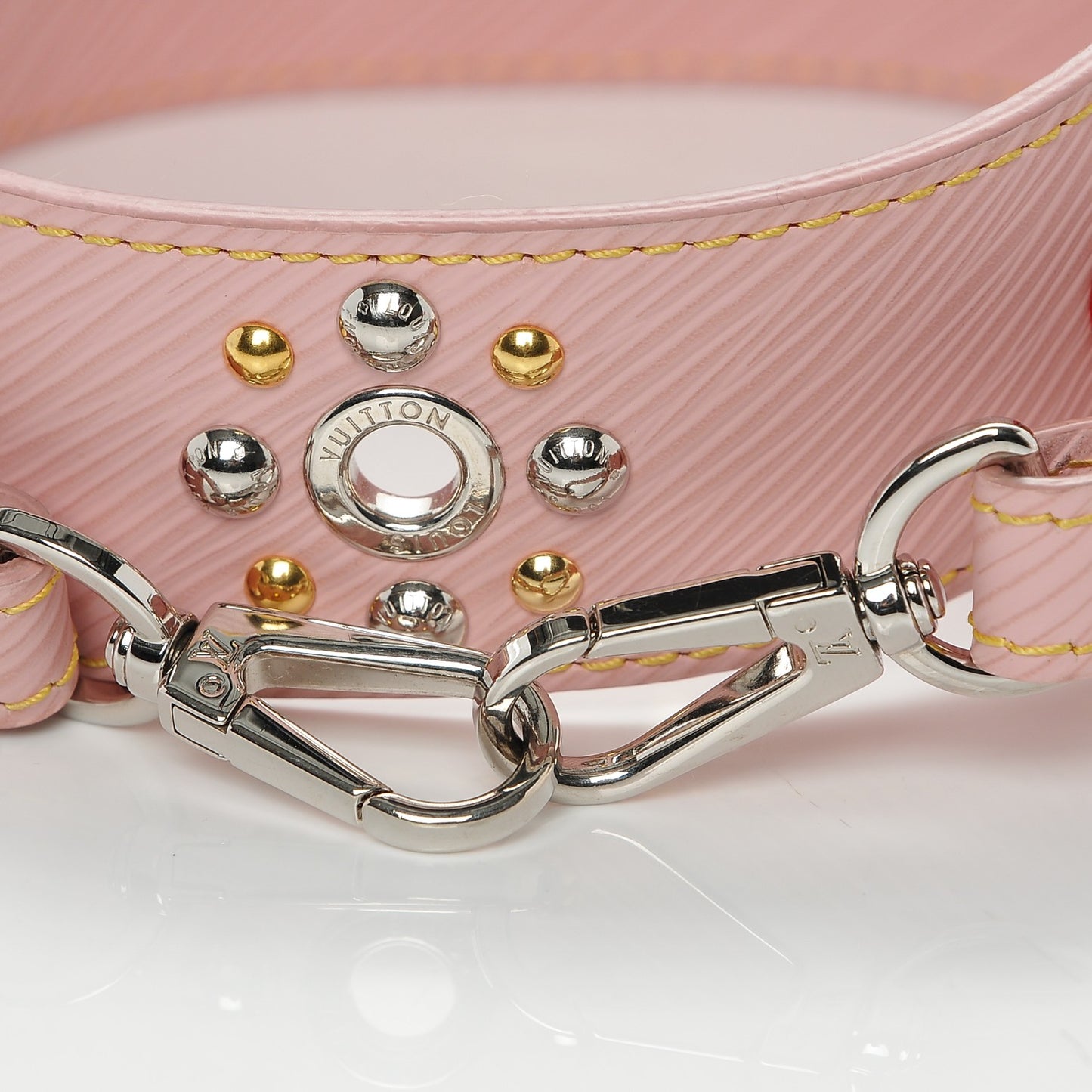 Epi Mechanical Flowers Bandouliere Shoulder Strap Rose Ballerine