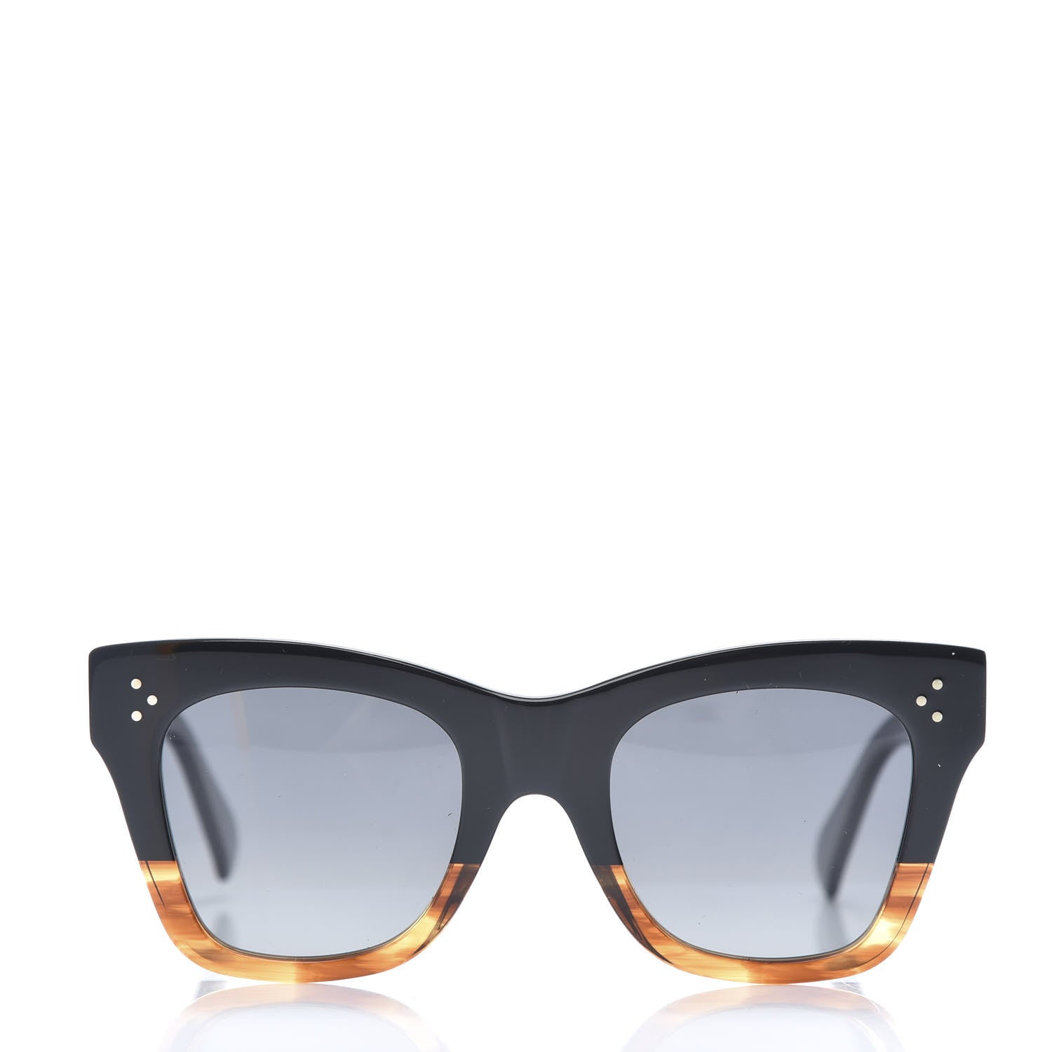 Celine Acetate Polarized Cat Eye Sunglasses CL4004IN Havana Black 2 of 6