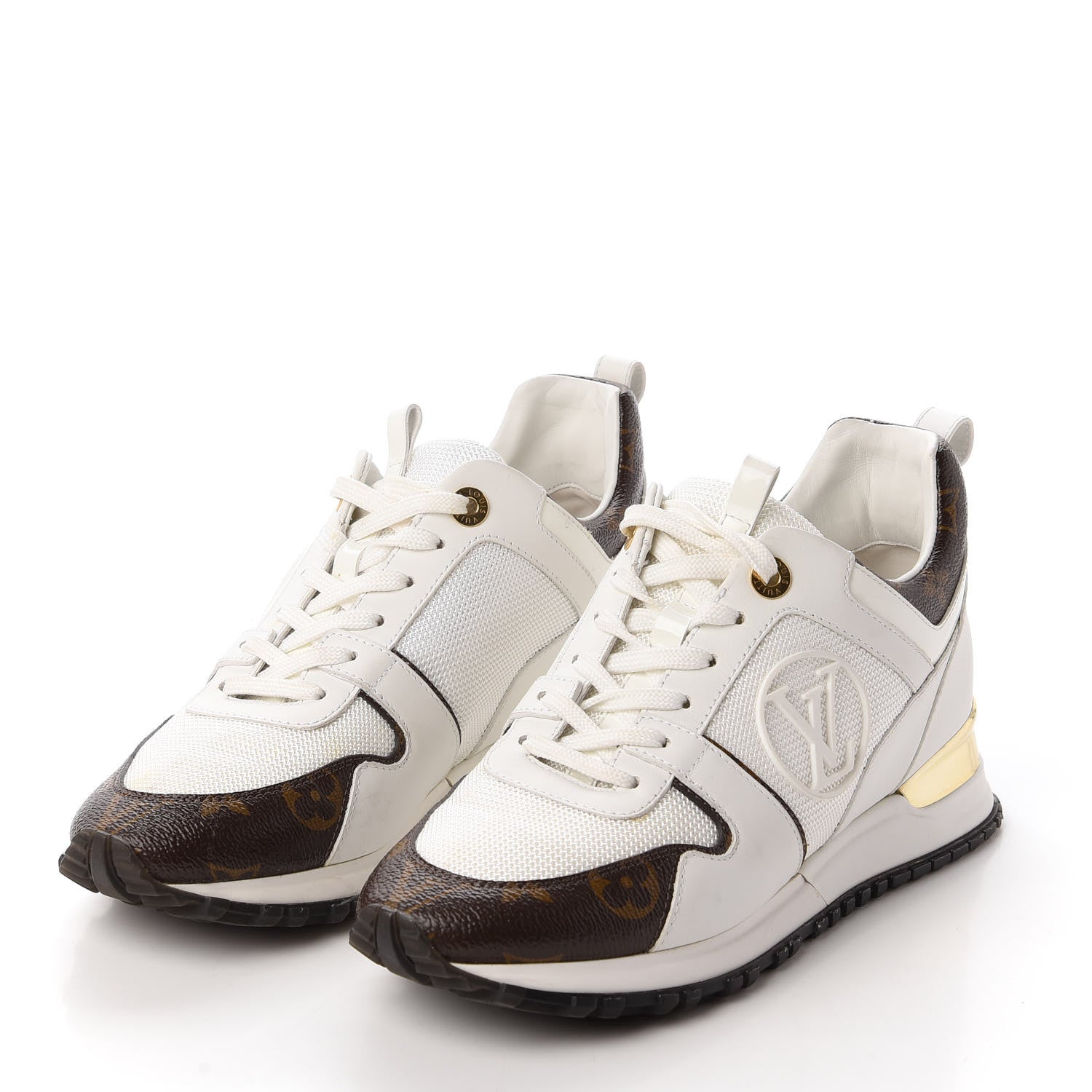 Louis Vuitton Suede Monogram Run Away Sneakers 37 White 3 of 10