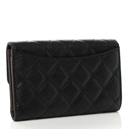 Chanel Caviar Quilted Medium Flap Wallet Black 3 of 9