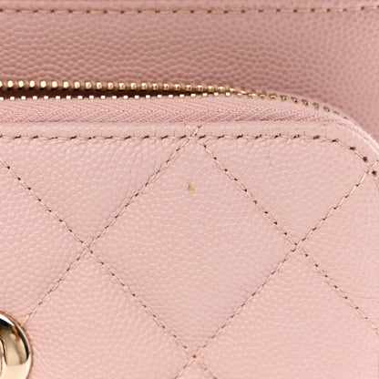 Chanel Snakeskin Caviar Quilted Small Business Affinity Flap Light Pink 11 of 11