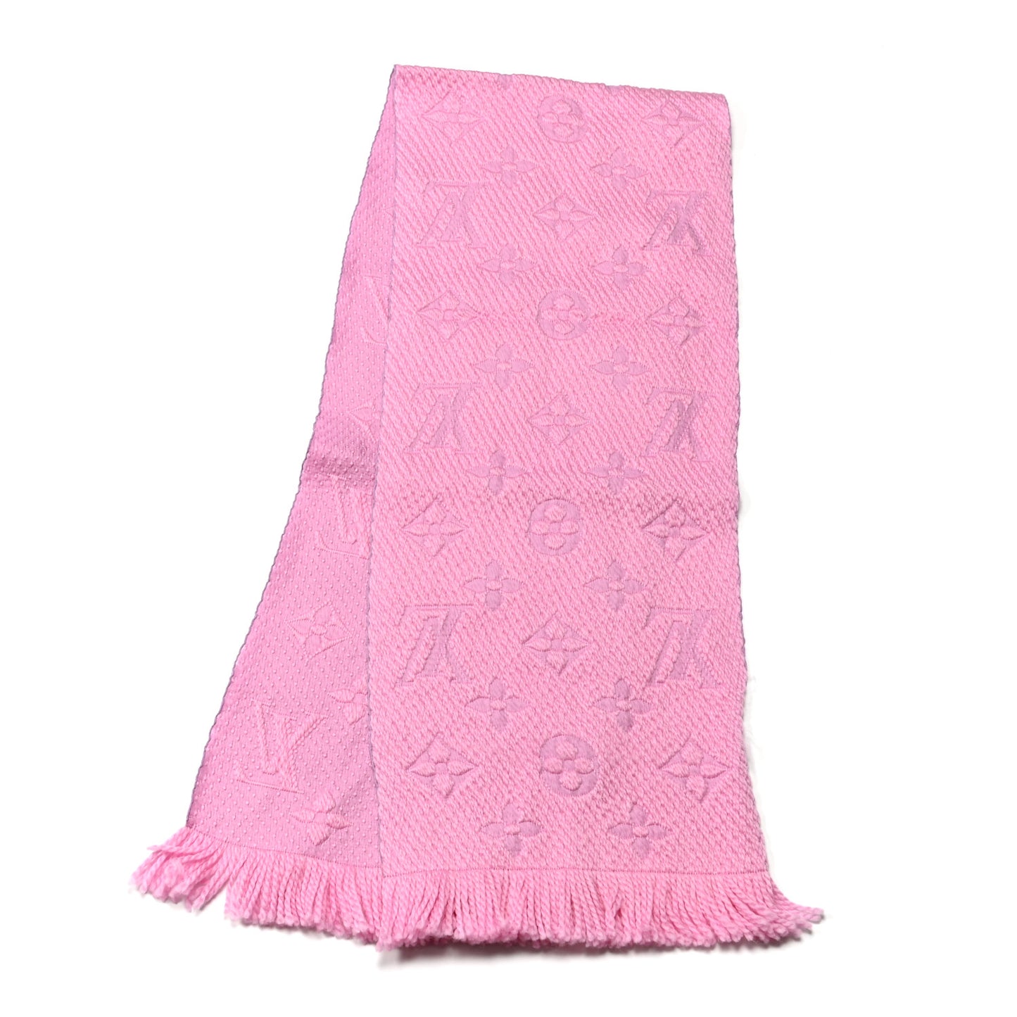Wool Silk Logomania Scarf Rose