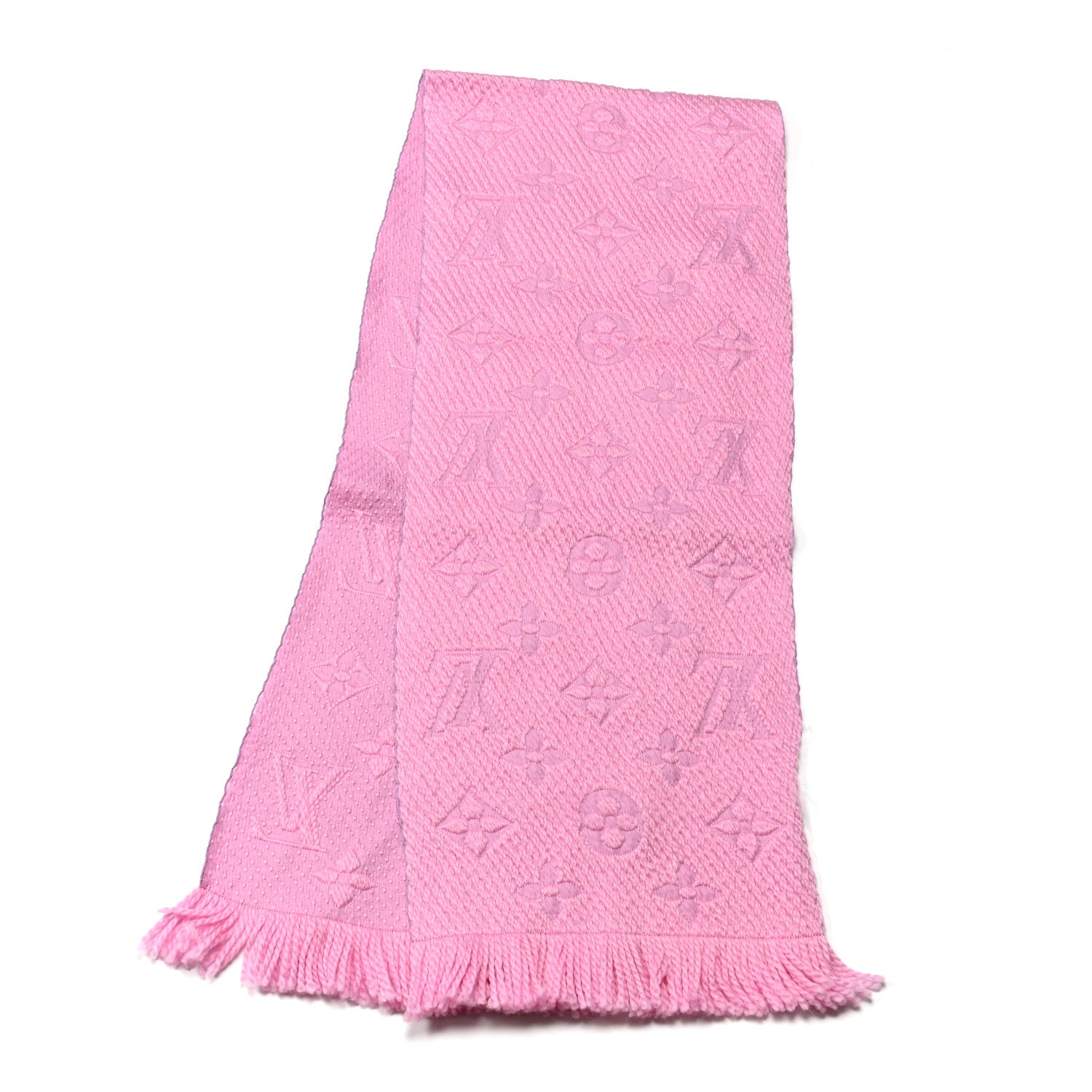 Louis Vuitton Wool Silk Logomania Scarf Rose 2 of 3