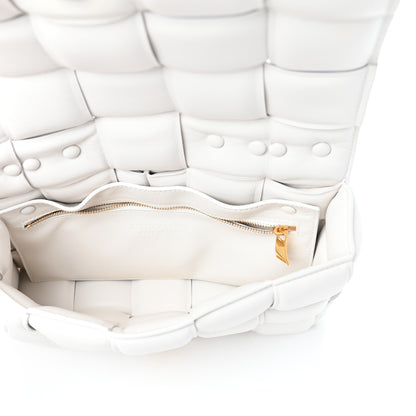 Bottega Veneta Lambskin Maxi Intreccio Padded Chain Cassette Crossbody Bag White 5 of 9
