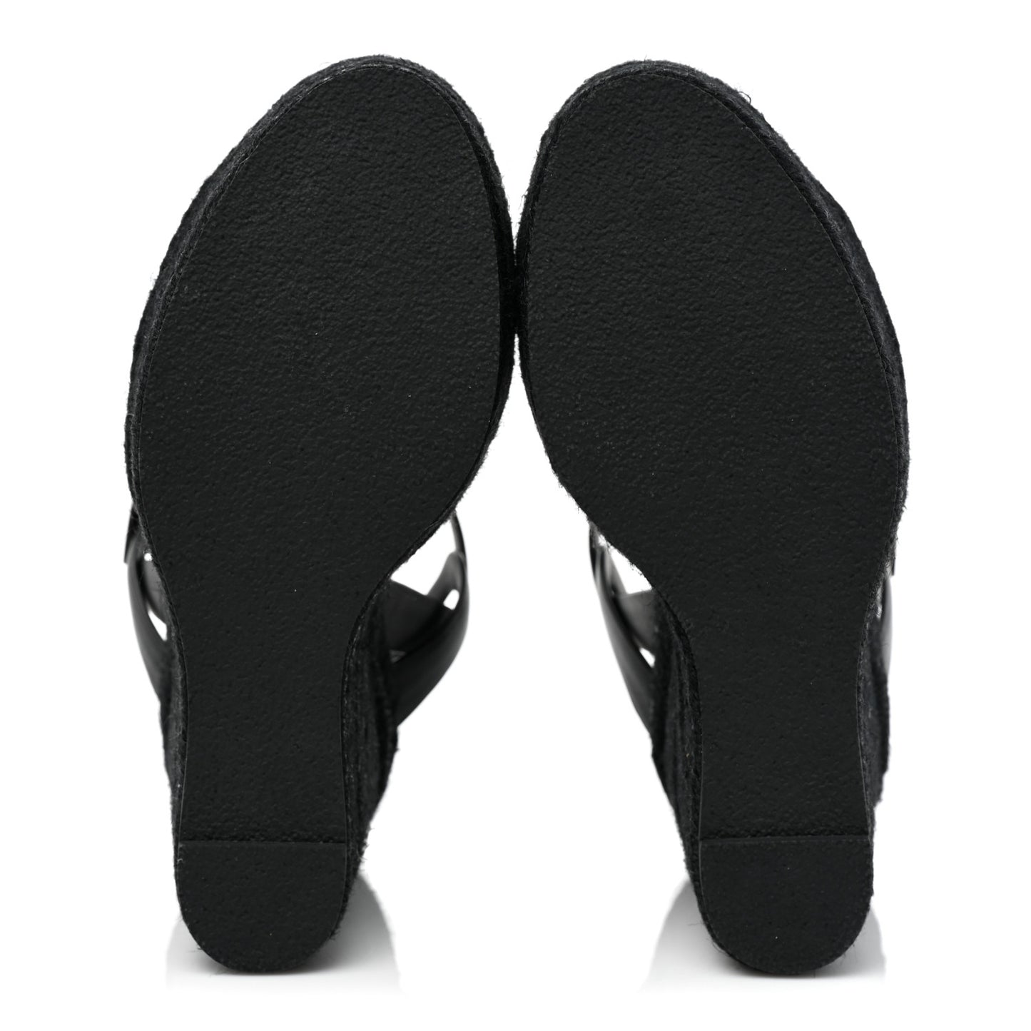 Calfskin Tribute 95 Platform Espadrille Wedge Sandals 40 Black